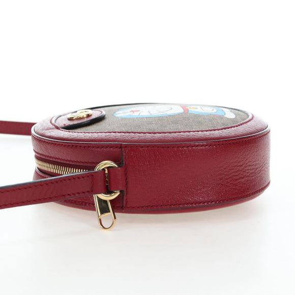 GUCCI Doraemon Micro GG Supreme Bag PVC Leather Beige 625216 Auth ka5138M