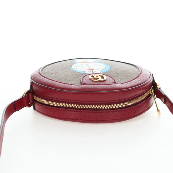 GUCCI Doraemon Micro GG Supreme Bag PVC Leather Beige 625216 Auth ka5138M