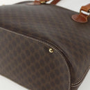 CELINE Macadam Canvas Hand Bag PVC Leather Brown Gold Auth ka514-12