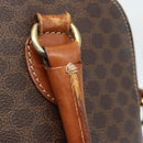 CELINE Macadam Canvas Hand Bag PVC Leather Brown Gold Auth ka514-16