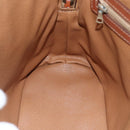 CELINE Macadam Canvas Hand Bag PVC Leather Brown Gold Auth ka514-21