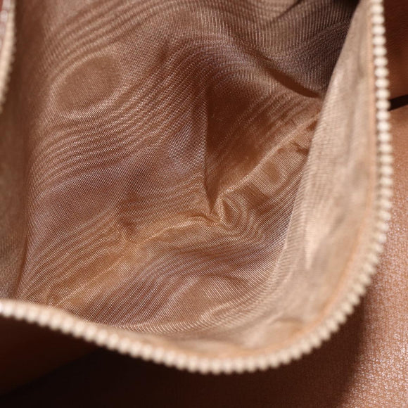 CELINE Macadam Canvas Hand Bag PVC Leather Brown Gold Auth ka514