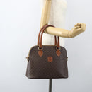 CELINE Macadam Canvas Hand Bag PVC Leather Brown Gold Auth ka514-24
