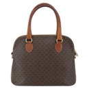 CELINE Macadam Canvas Hand Bag PVC Leather Brown Gold Auth ka514-3