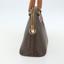 CELINE Macadam Canvas Hand Bag PVC Leather Brown Gold Auth ka514-4