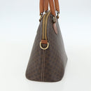 CELINE Macadam Canvas Hand Bag PVC Leather Brown Gold Auth ka514-5