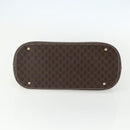 CELINE Macadam Canvas Hand Bag PVC Leather Brown Gold Auth ka514-9