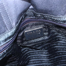 PRADA Hand Bag Satin Blue Auth ka5142A-10