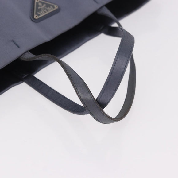 PRADA Hand Bag Satin Blue Auth ka5142A