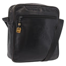LOEWE Anagram Shoulder Bag Leather Black Gold Auth ka5143-1