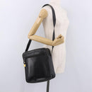 LOEWE Anagram Shoulder Bag Leather Black Gold Auth ka5143-23