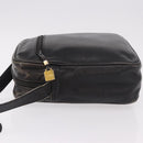 LOEWE Anagram Shoulder Bag Leather Black Gold Auth ka5143-4