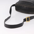 LOEWE Anagram Shoulder Bag Leather Black Gold Auth ka5143-7