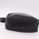LOEWE Anagram Shoulder Bag Leather Black Gold Auth ka5143-5