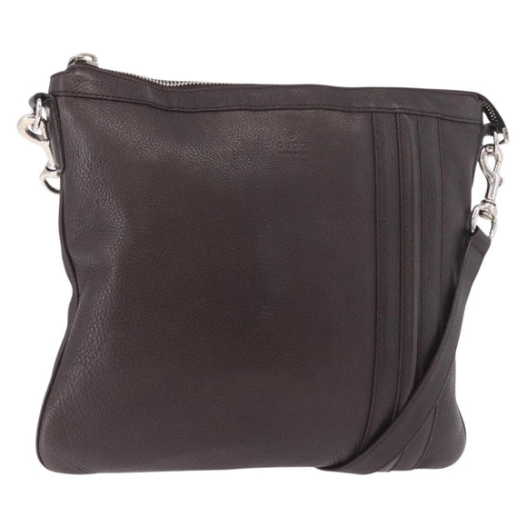 GUCCI Shoulder Bag Leather Black Silver 233329 Auth ka5144A