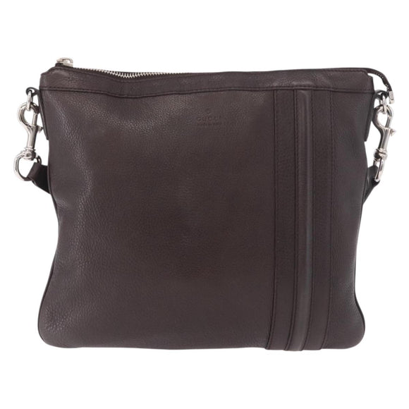 GUCCI Shoulder Bag Leather Black Silver 233329 Auth ka5144A