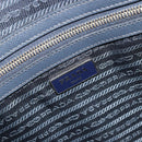 PRADA Business Bag Saffiano leather Navy Silver Auth ka5145-16