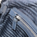 PRADA Business Bag Saffiano leather Navy Silver Auth ka5145-20