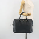 PRADA Business Bag Saffiano leather Navy Silver Auth ka5145-25