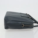 PRADA Business Bag Saffiano leather Navy Silver Auth ka5145-4