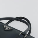 PRADA Business Bag Saffiano leather Navy Silver Auth ka5145-8