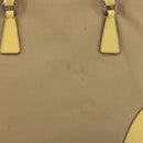 PRADA Hand Bag Canvas Beige Silver Auth ka5146A-3