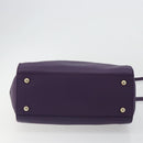 Salvatore Ferragamo Gancini Hand Bag Leather 2way Purple Gold Auth ka5151A-5