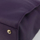 Salvatore Ferragamo Gancini Hand Bag Leather 2way Purple Gold Auth ka5151A-10