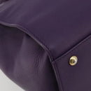 Salvatore Ferragamo Gancini Hand Bag Leather 2way Purple Gold Auth ka5151A-15