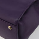 Salvatore Ferragamo Gancini Hand Bag Leather 2way Purple Gold Auth ka5151A-16