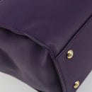 Salvatore Ferragamo Gancini Hand Bag Leather 2way Purple Gold Auth ka5151A-17