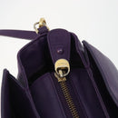 Salvatore Ferragamo Gancini Hand Bag Leather 2way Purple Gold Auth ka5151A-19