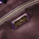 Salvatore Ferragamo Gancini Hand Bag Leather 2way Purple Gold Auth ka5151A-20