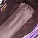 Salvatore Ferragamo Gancini Hand Bag Leather 2way Purple Gold Auth ka5151A-11