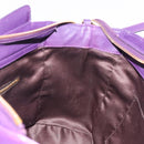 Salvatore Ferragamo Gancini Hand Bag Leather 2way Purple Gold Auth ka5151A-21