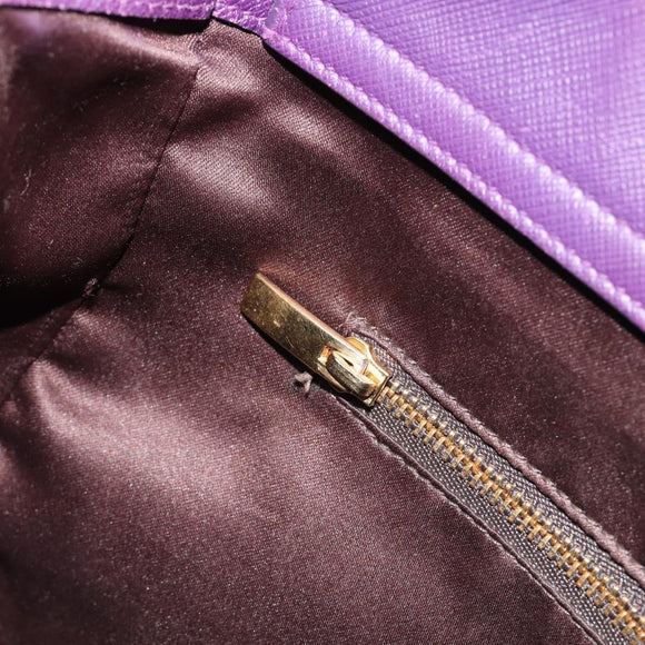 Salvatore Ferragamo Gancini Hand Bag Leather 2way Purple Gold Auth ka5151A