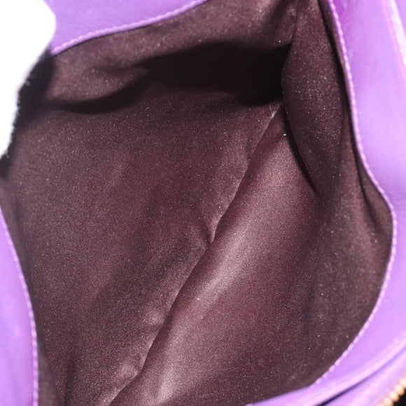 Salvatore Ferragamo Gancini Hand Bag Leather 2way Purple Gold Auth ka5151A