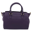 Salvatore Ferragamo Gancini Hand Bag Leather 2way Purple Gold Auth ka5151A-2