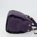 Salvatore Ferragamo Gancini Hand Bag Leather 2way Purple Gold Auth ka5151A-3