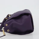 Salvatore Ferragamo Gancini Hand Bag Leather 2way Purple Gold Auth ka5151A-4