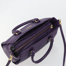 Salvatore Ferragamo Gancini Hand Bag Leather 2way Purple Gold Auth ka5151A-6