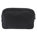 CELINE Clutch Bag Leather Black Silver Auth ka5153-2
