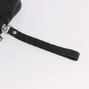 CELINE Clutch Bag Leather Black Silver Auth ka5153-7