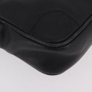 CELINE Clutch Bag Leather Black Silver Auth ka5153-8