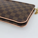 LOUIS VUITTON Damier Ebene Pochette Double Zip Shoulder Bag N60254 Auth ka5157-15