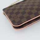 LOUIS VUITTON Damier Ebene Pochette Double Zip Shoulder Bag N60254 Auth ka5157-16