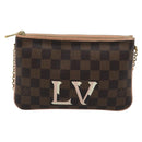 LOUIS VUITTON Damier Ebene Pochette Double Zip Shoulder Bag N60254 Auth ka5157-13
