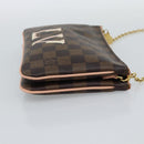 LOUIS VUITTON Damier Ebene Pochette Double Zip Shoulder Bag N60254 Auth ka5157-4