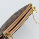 LOUIS VUITTON Damier Ebene Pochette Double Zip Shoulder Bag N60254 Auth ka5157-6