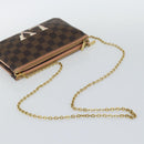 LOUIS VUITTON Damier Ebene Pochette Double Zip Shoulder Bag N60254 Auth ka5157-7
